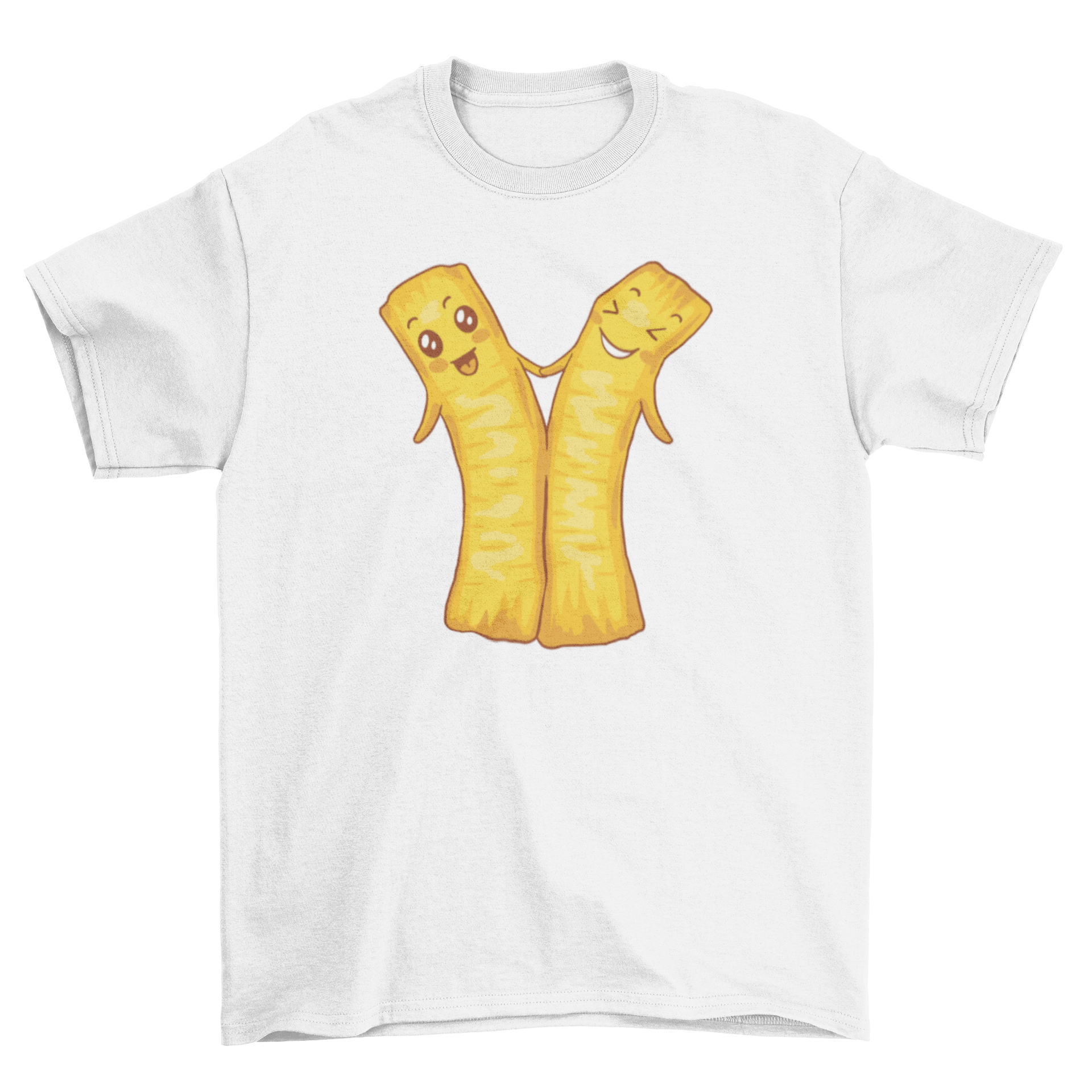 A cute t-shirt featuring two kawaii youtiaos in a playful design.