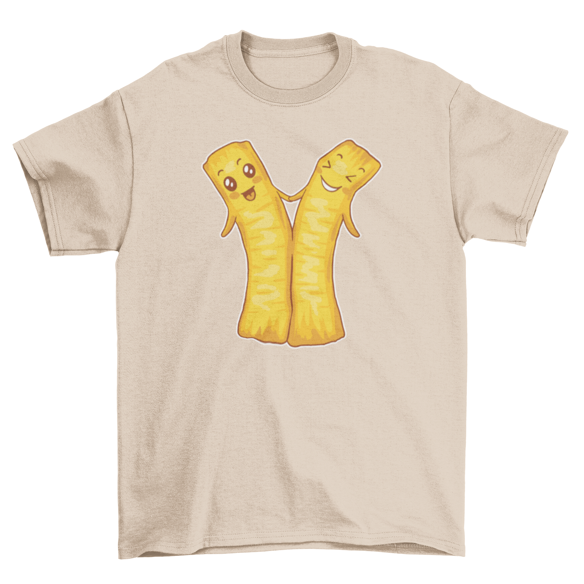 A cute t-shirt featuring two kawaii youtiaos in a playful design.