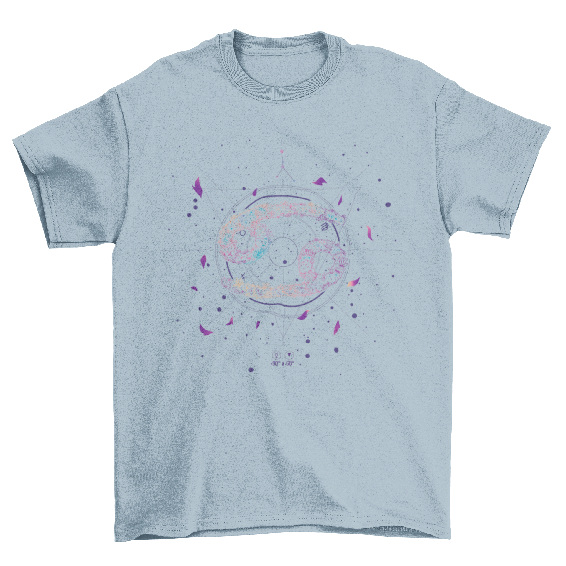 Zodiac Sign Cancer Floral t-shirt featuring elegant flowery line art design.