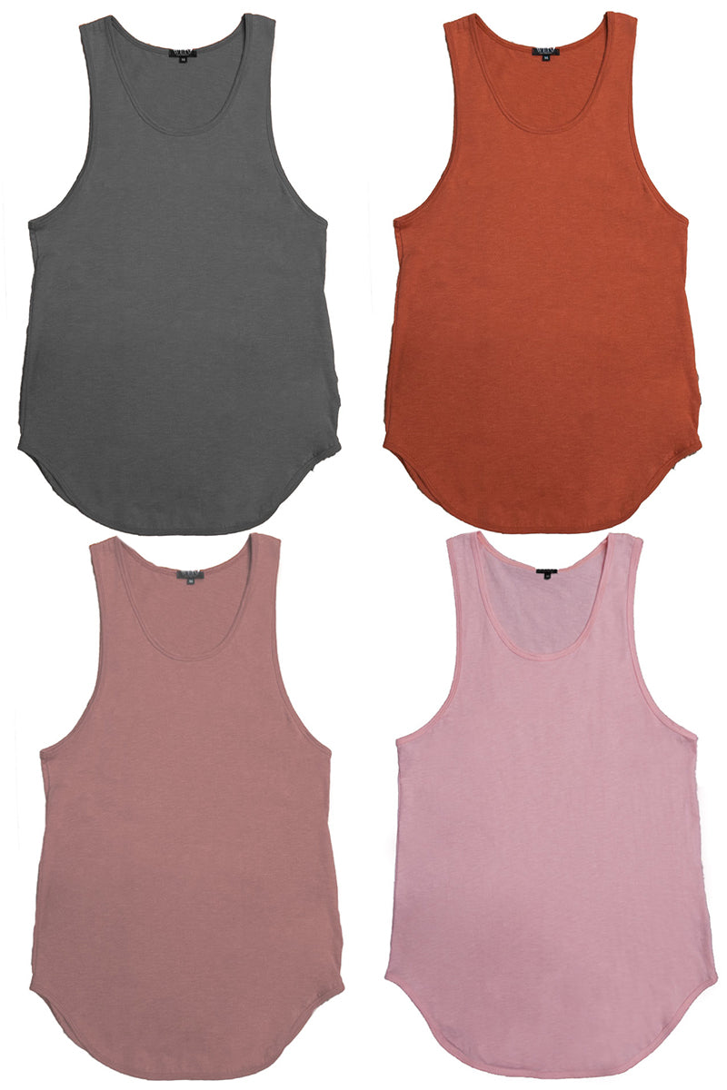 A stylish Capsule Layer Tank Top featuring an extended scoop neckline and muscle tank design, perfect for layering or casual wear.