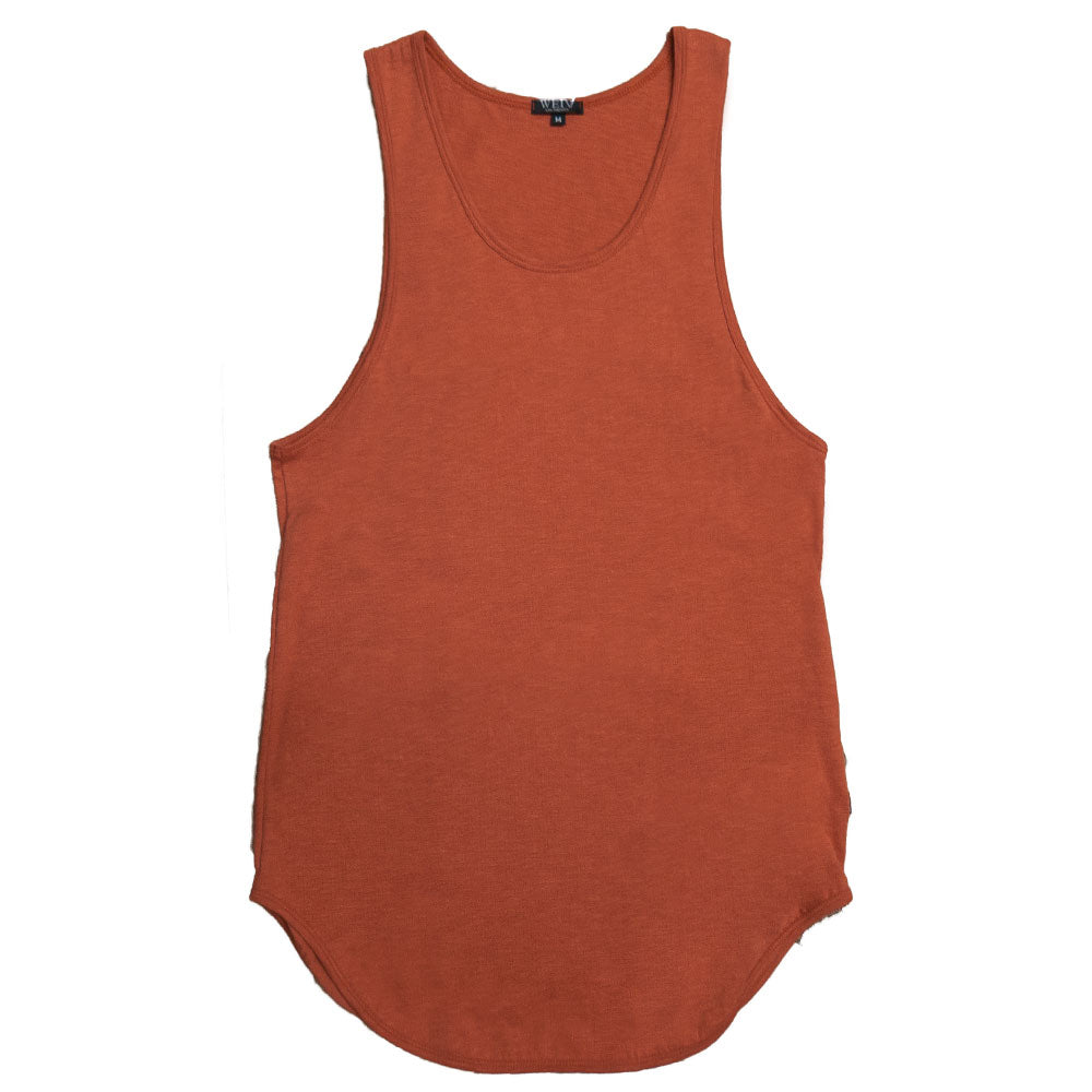 A stylish Capsule Layer Tank Top featuring an extended scoop neckline and muscle tank design, perfect for layering or casual wear.