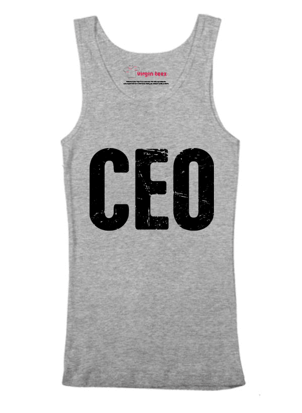 A stylish CEO Tank Top made from 100% cotton, available in various colors including black, white, and navy blue, showcasing a comfortable fit.