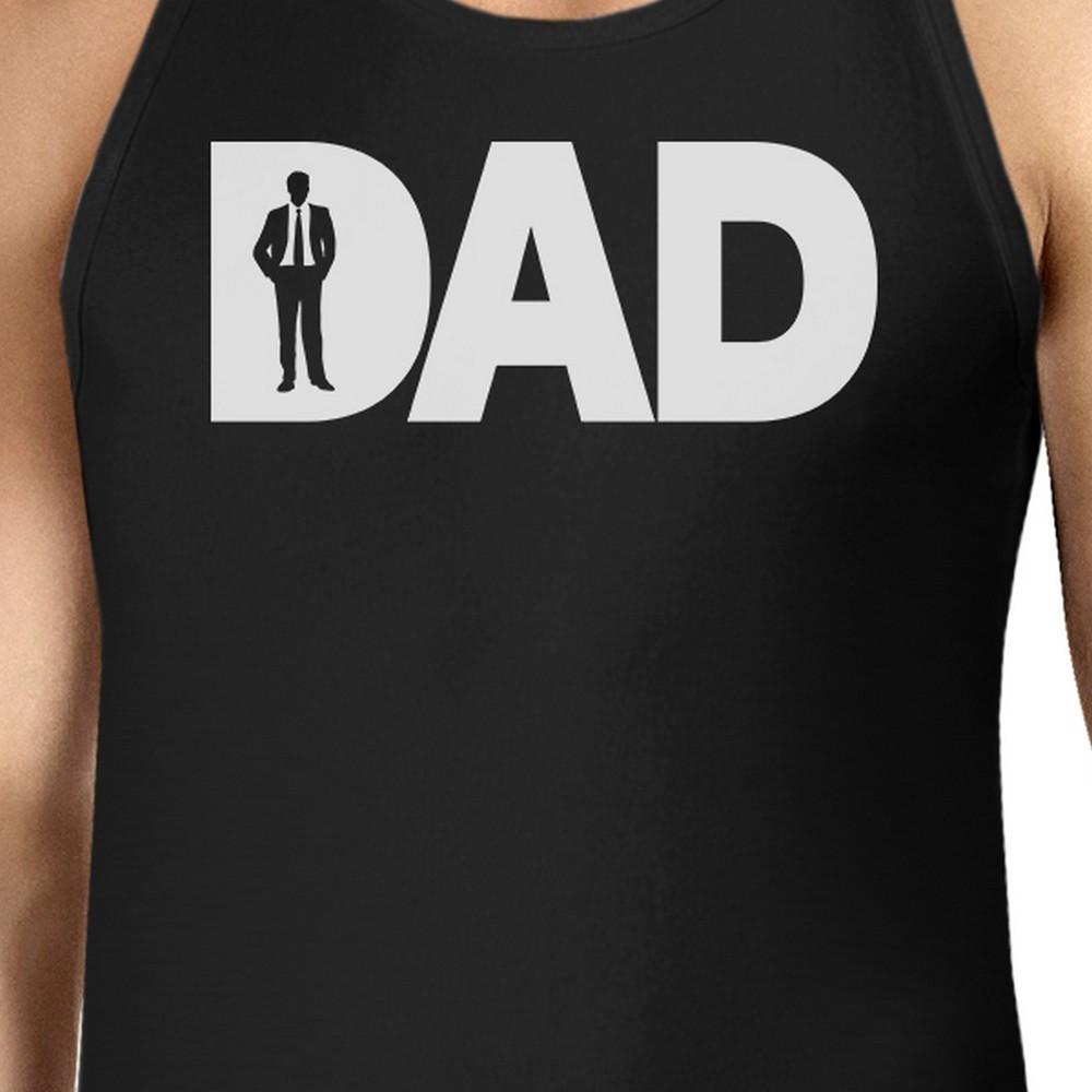 Men's black graphic tank top featuring a unique design, made from 100% ring spun cotton, perfect for Father's Day gifts.