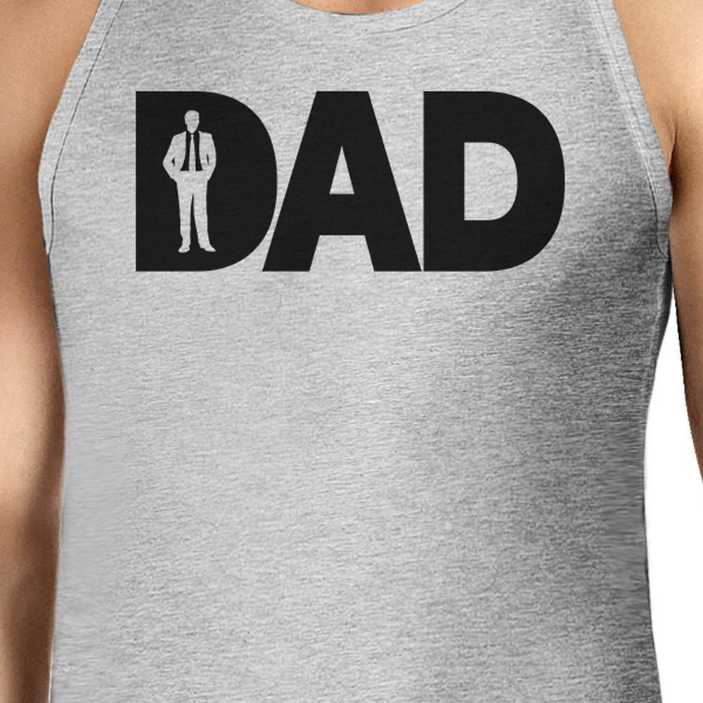 Men's grey sleeveless shirt with unique graphic design, made from 100% ring spun cotton, perfect for Father's Day gifts.