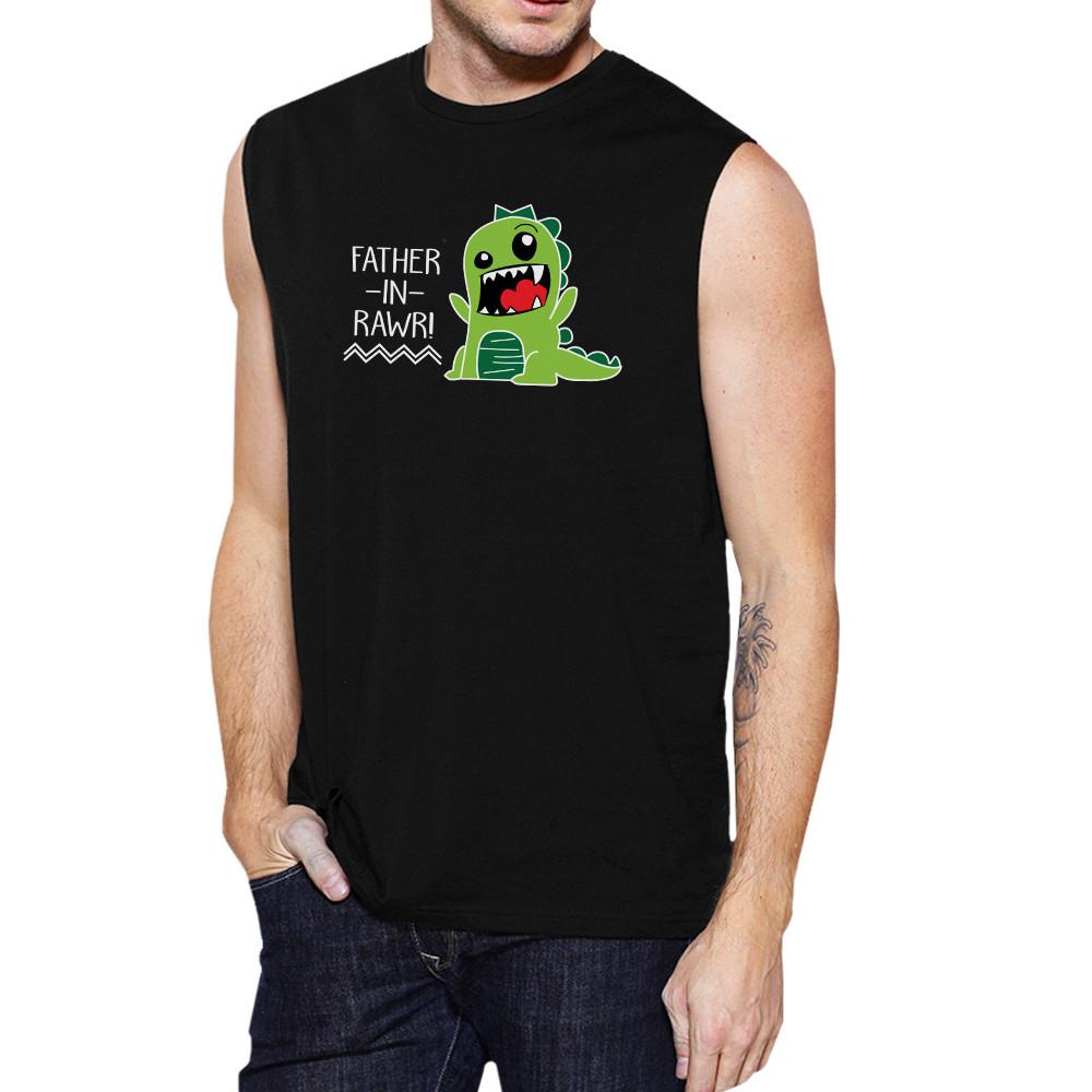 Father-In-Rawr Men's Funny In-Law Gifts Muscle Top, featuring a humorous graphic design, made from 100% ring spun cotton.