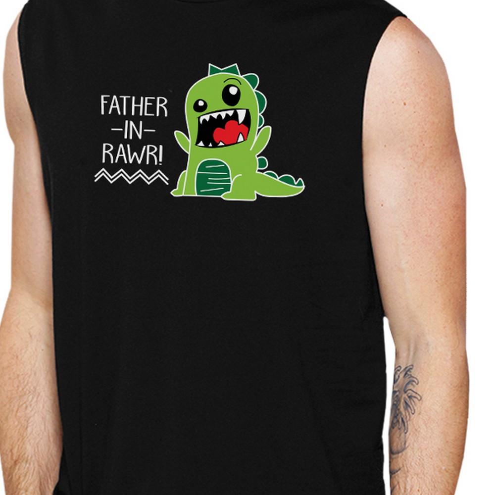 Father-In-Rawr Men's Funny In-Law Gifts Muscle Top, featuring a humorous graphic design, made from 100% ring spun cotton.