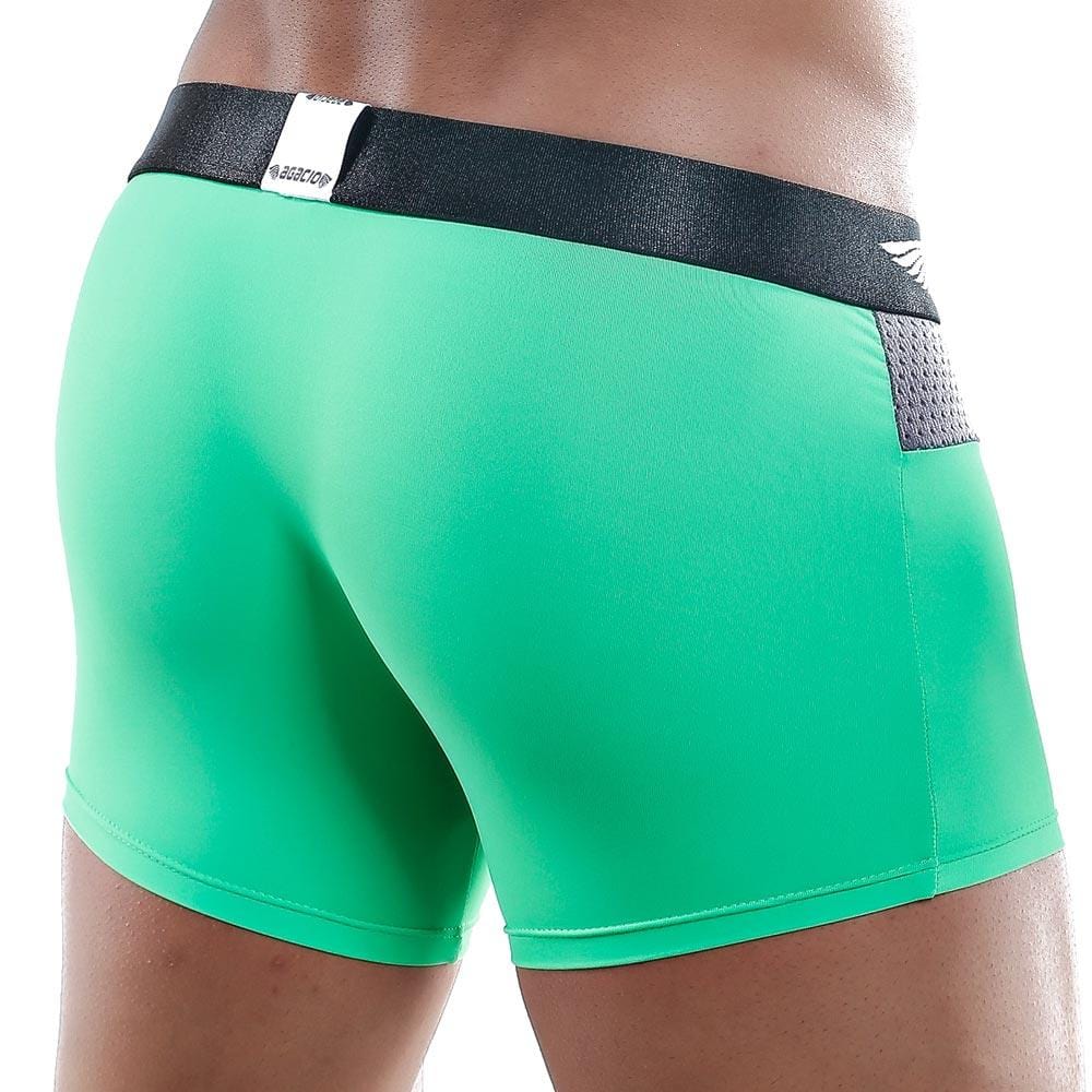 Agacio AGG029 Boxer Trunk featuring breathable mesh panels and a supportive fit, designed for comfort and style.