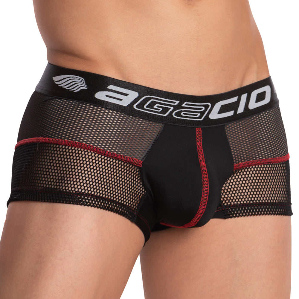 Agacio AGG058 The Goal Boxer 2 men's boxer shorts featuring breathable mesh and solid fabric design, perfect for comfort and support.