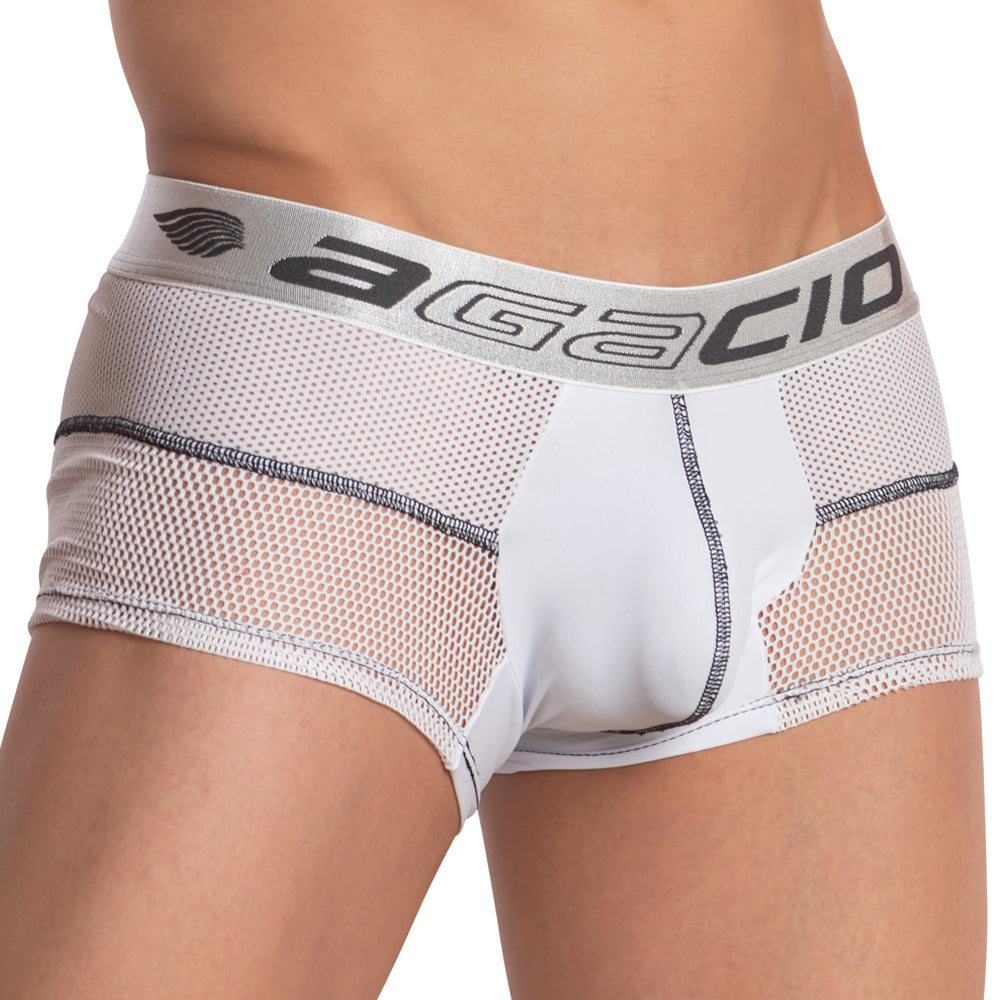 Agacio AGG058 The Goal Boxer 2 men's boxer shorts featuring breathable mesh and solid fabric design, perfect for comfort and support.