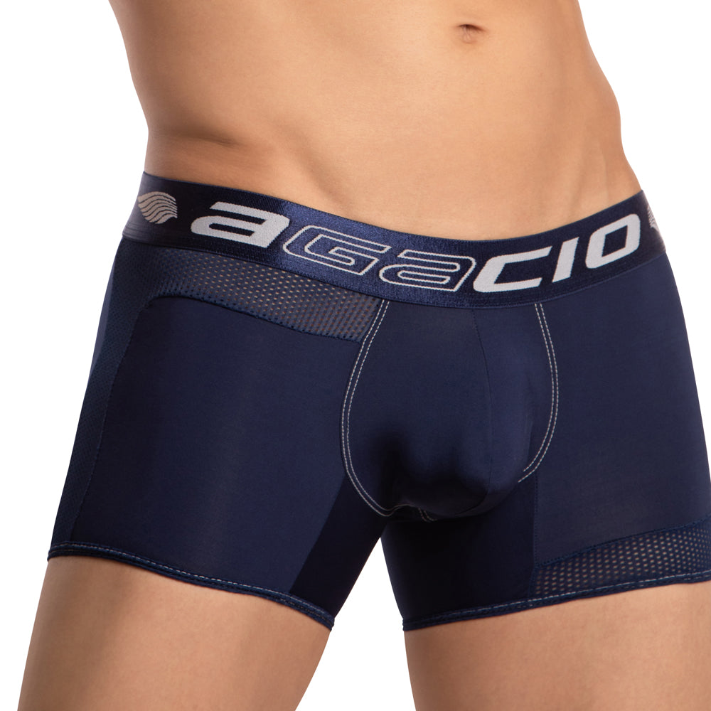 Agacio AGG079 Ultra Comfortable Boxer featuring breathable mesh fabric and stretchy cotton for a snug fit.