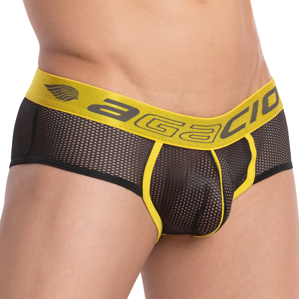 Agacio AGI014 The Styled Brief in breathable mesh fabric, showcasing stylish stitching and a comfortable stretchable waistband.