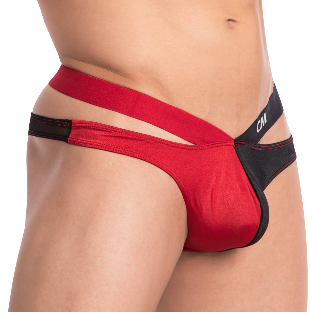 Cover Male CMI046 The Spilt Brief showcasing a stylish two-tone design with sheer back for added allure.