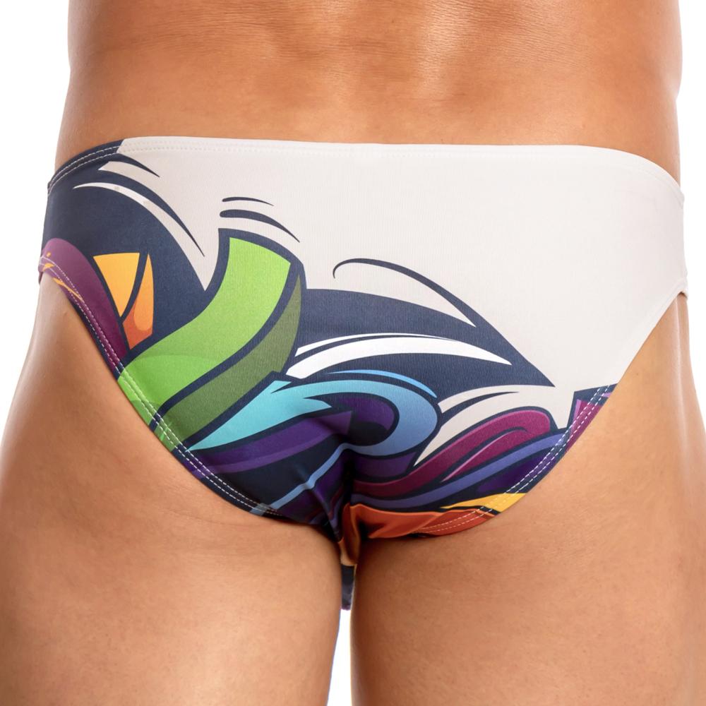 Daniel Alexander DAI065 Graffiti Bikini featuring vibrant graffiti print and comfortable fit, made from polyester and spandex.