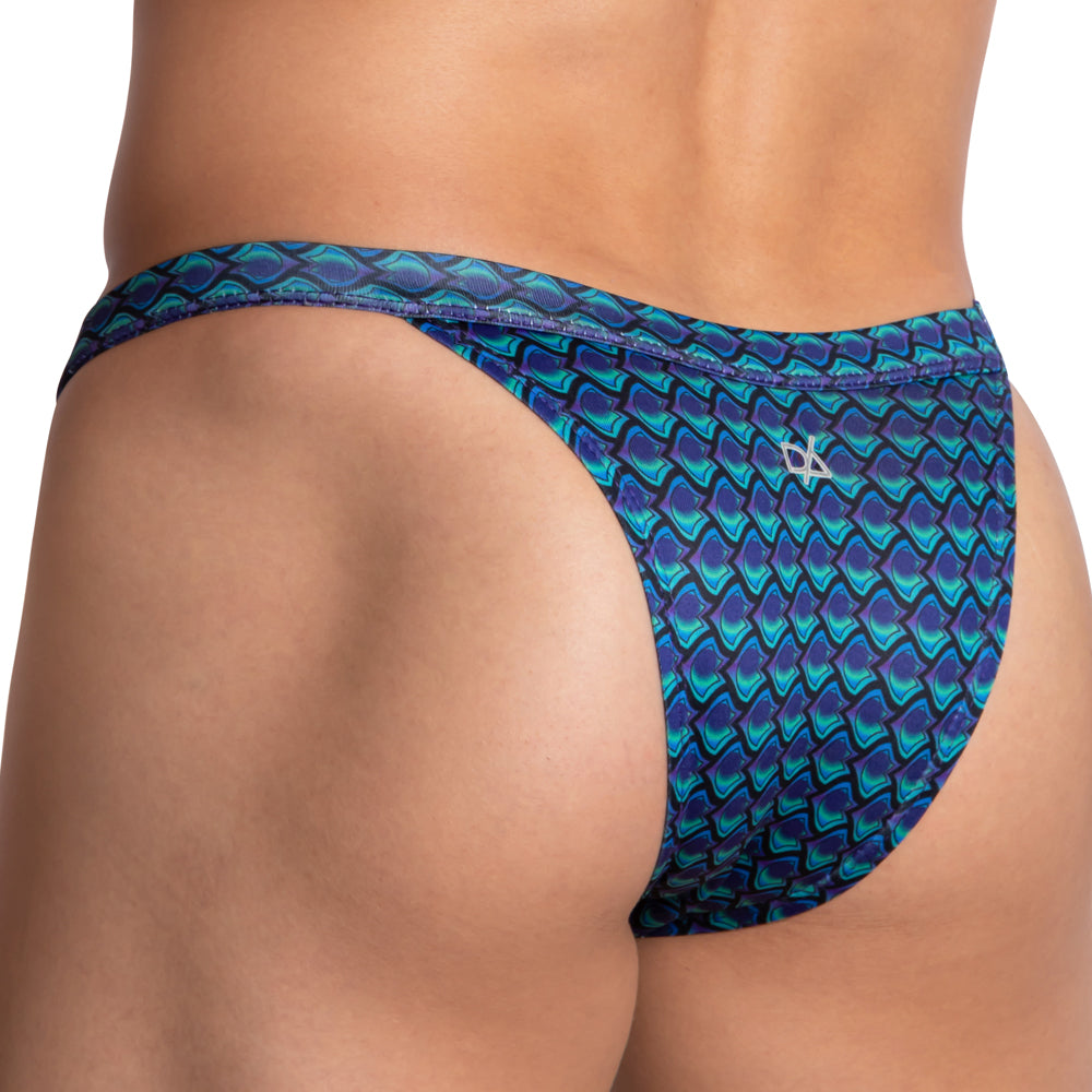 Daniel Alexander DAI080 Men's Wave Bikini featuring a unique wave print design and soft elastic waistband, perfect for stylish swimwear.