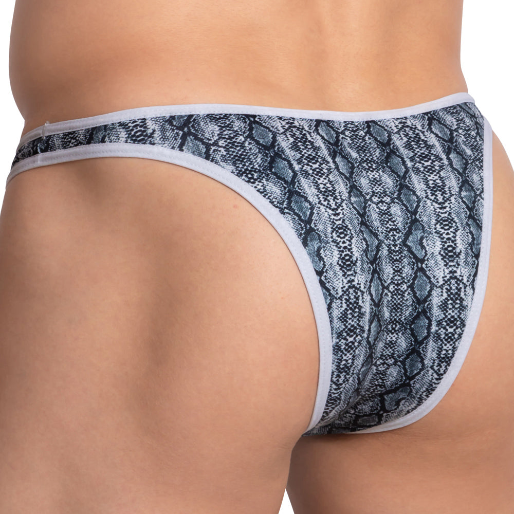 Daniel Alexander DAI089 Animal Bikini featuring a vibrant animal print design, low-rise waistband, and snug fit for men's comfort and style.