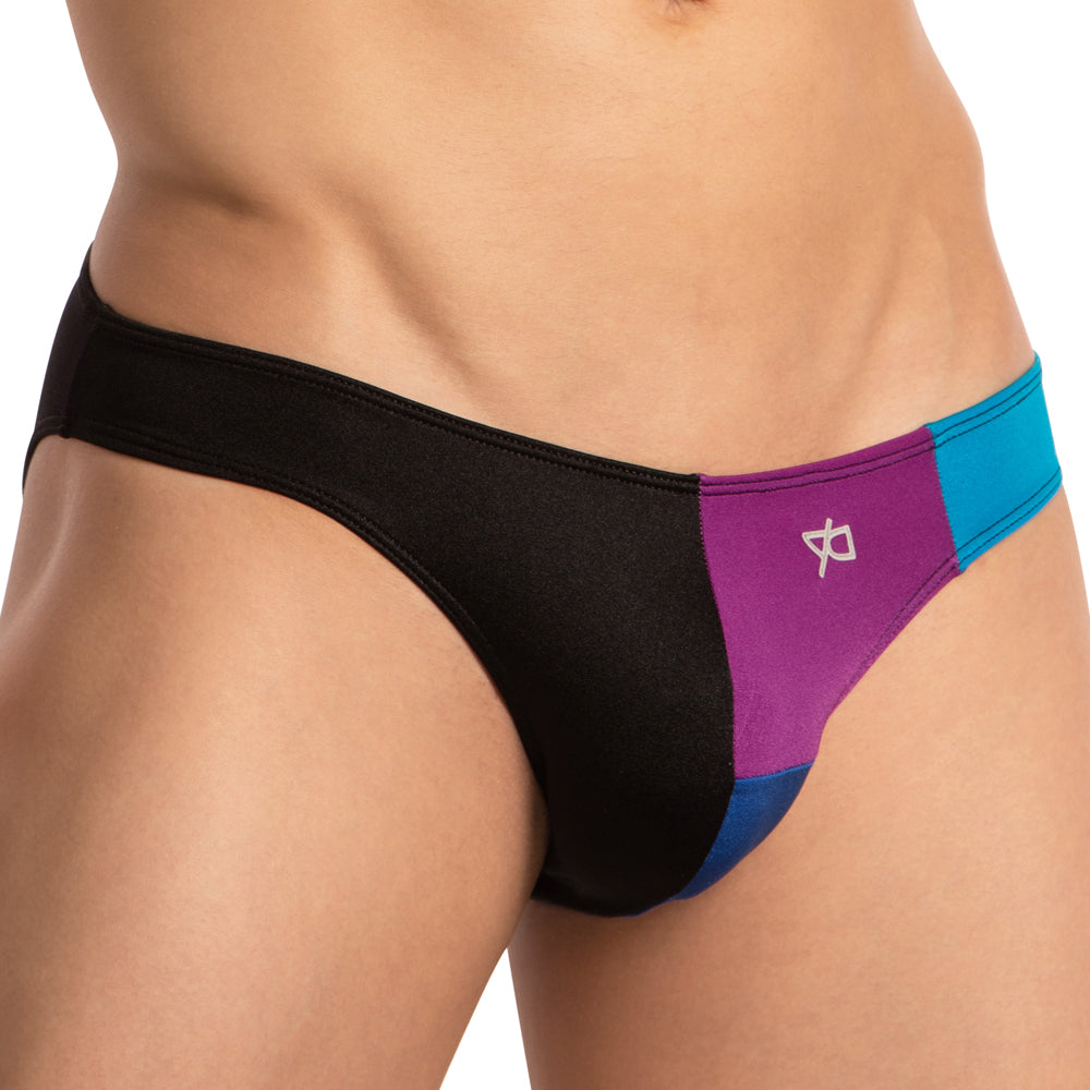 Daniel Alexander DAI096 Tri Color Bulge Pouch Bikini showcasing vibrant colors and supportive design for men's underwear.