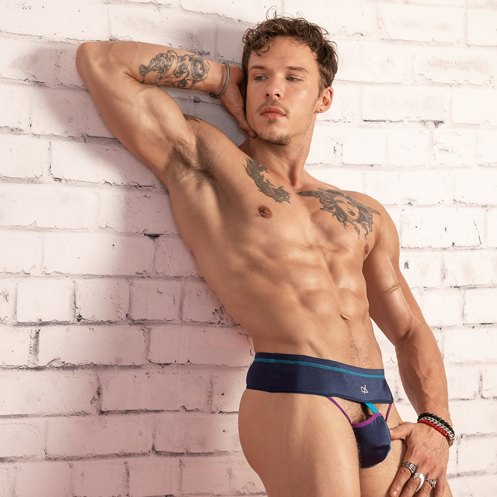 Daniel Alexander DAK060 Into the Deep Thong featuring a functional pouch and stylish color contrast design.