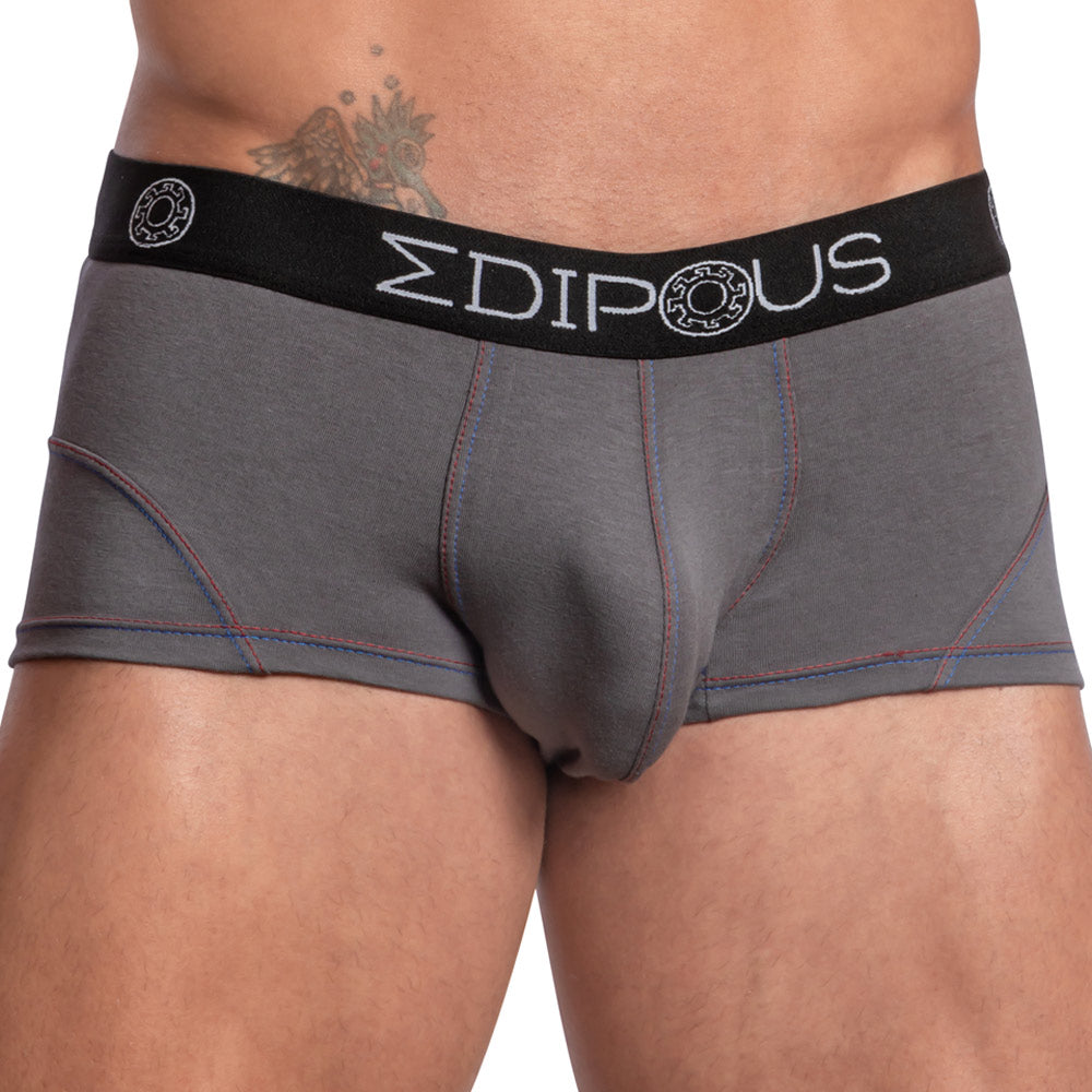 Edipous EDG030 Bi-Color Sports Boxer Trunk featuring a soft cotton and spandex blend, designed for comfort and style in active wear.