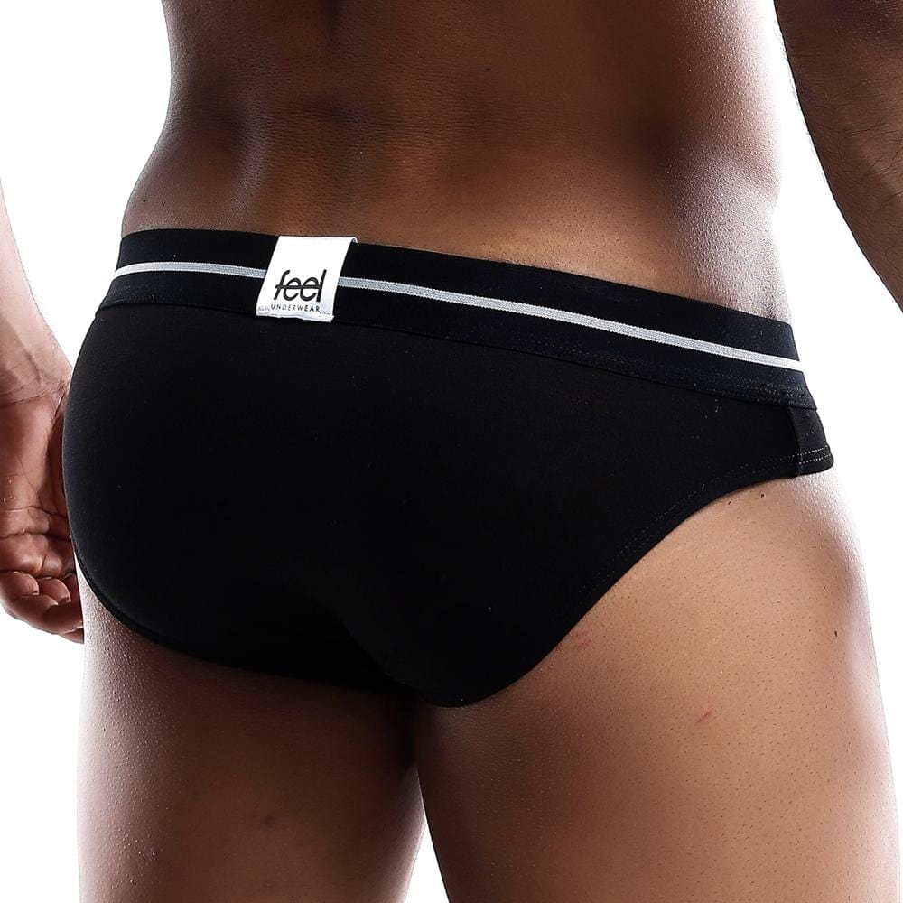 Feel FEH001 Brief showcasing sleek design and textured fabric, perfect for enhancing masculine contours.