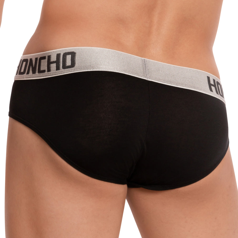 Honcho HOJ027 Pelvic Bikini Brief showcasing soft fabric, stylish two-tone design, and functional pouch for support.