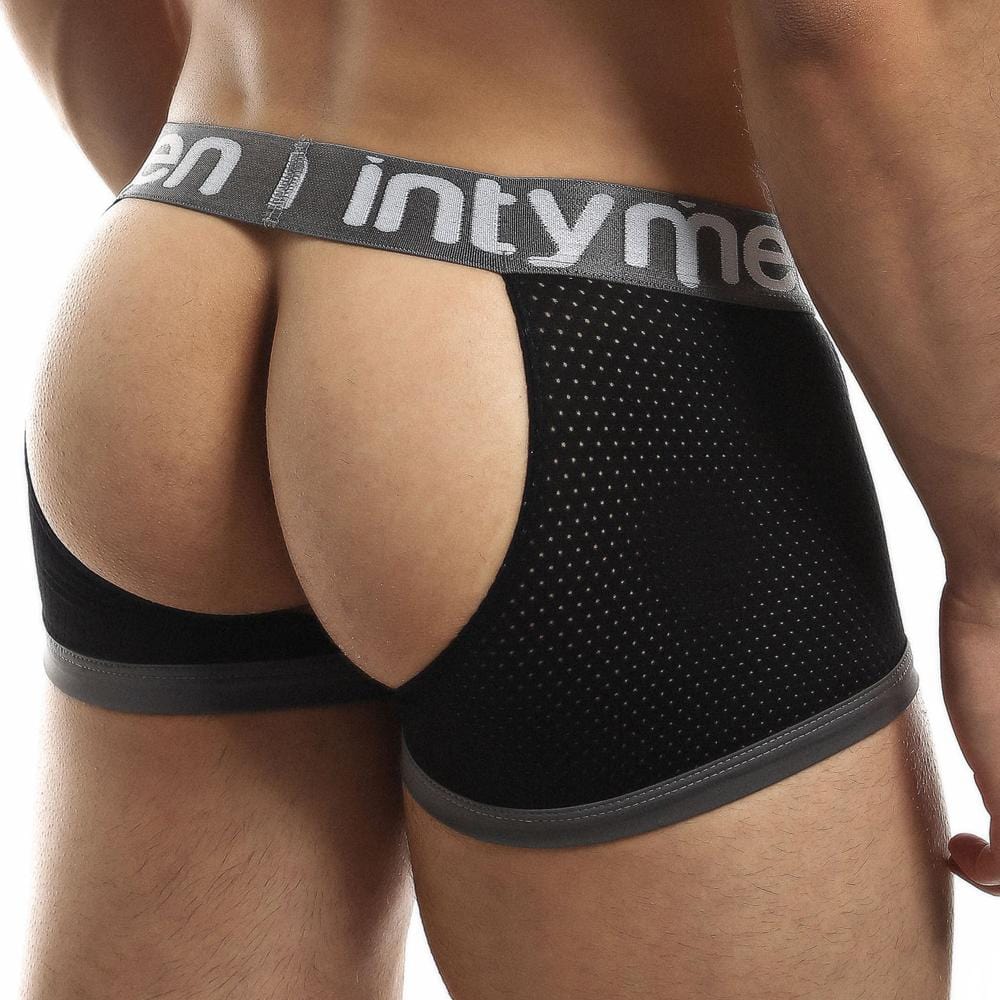 Intymen INE019 All Out Jock featuring a stylish design made from polyamide and spandex, showcasing its supportive pouch and comfortable straps.