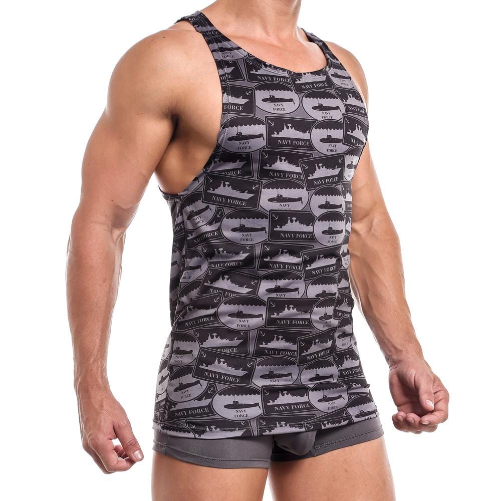 Jocko JKM007 Fleet Tank featuring a stylish printed design and logo on the back, perfect for workouts and casual wear.