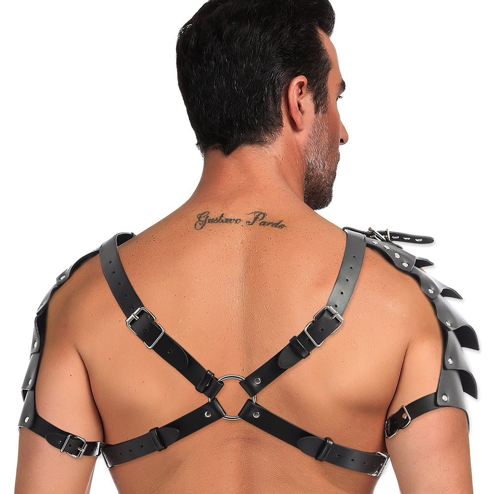 Miami Jock MJC001 men's costume featuring a center ring and leather straps, designed for sensuality and comfort.