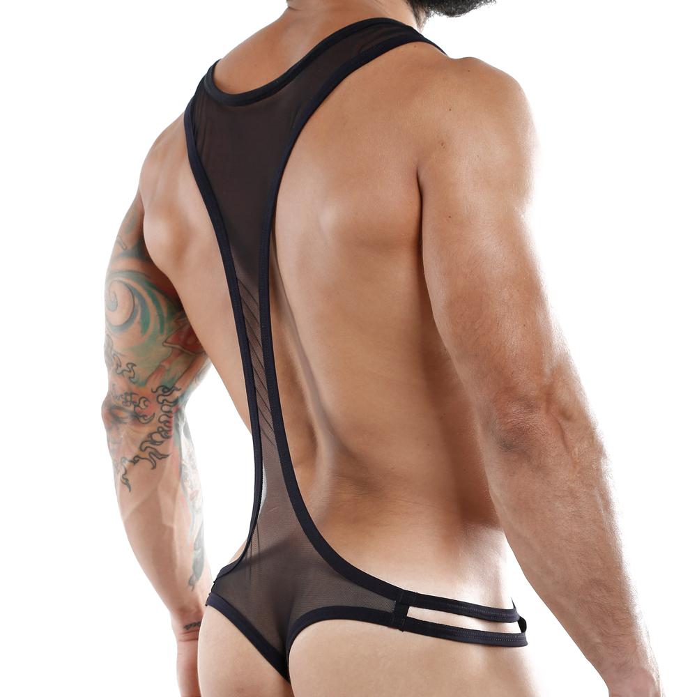 Miami Jock MJV010 Body Suit showcasing a sexy and playful design, made from comfortable nylon and spandex blend.