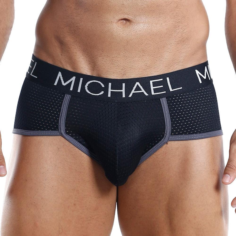 Michael MLH005 Brief in mesh fabric, showcasing a sexy and supportive design with full coverage.