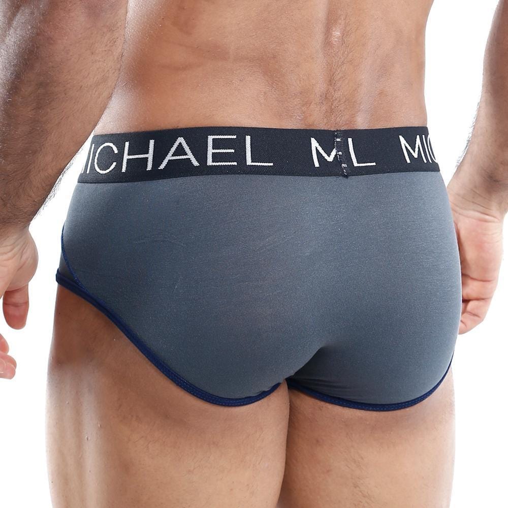 Michael MLH006 Brief showcasing lightweight fabric and contouring pouch design with logo waistband.