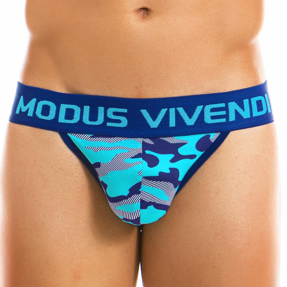 MODUS VIVENDI 10914 Camo Tanga Brief showcasing a stylish camo pattern and comfortable fit.