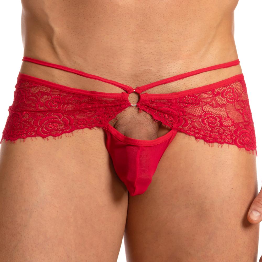 Secret Male SML015 Peak a Boo Thong showcasing its stylish design and comfortable fabric.