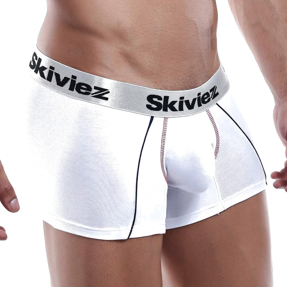 Skiviez SZG017 Boxer Trunk showcasing its soft fabric and full coverage design in an exotic texture.