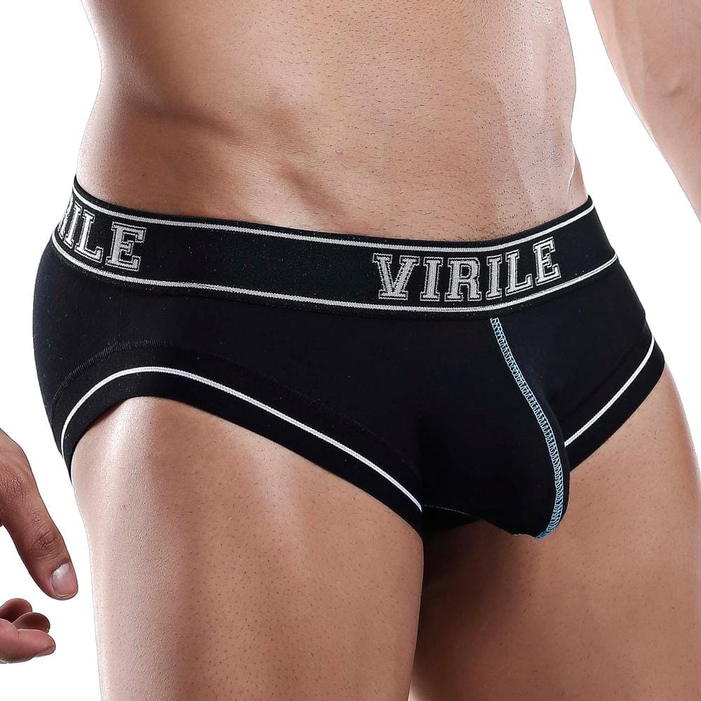 Virile VLH004 Brief for men, showcasing a designer style with a special front pouch and elastic waistband in vibrant colors.