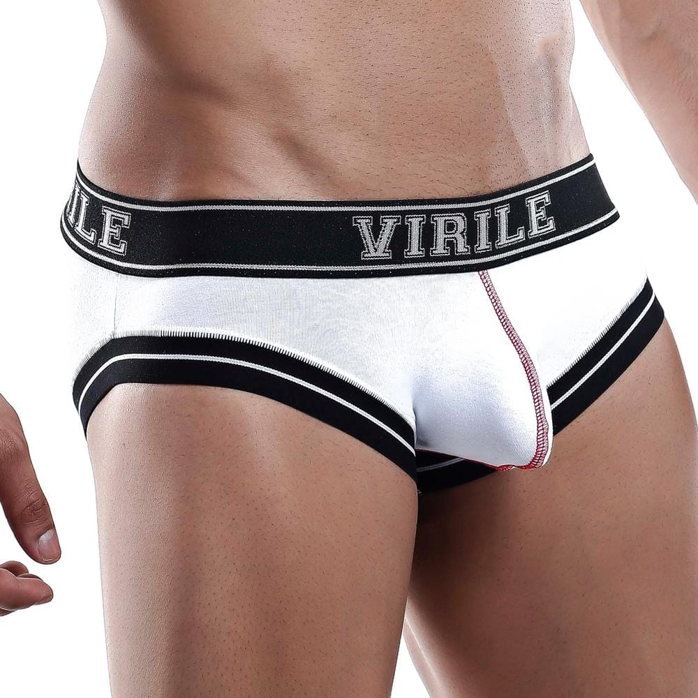 Virile VLH004 Brief for men, showcasing a designer style with a special front pouch and elastic waistband in vibrant colors.