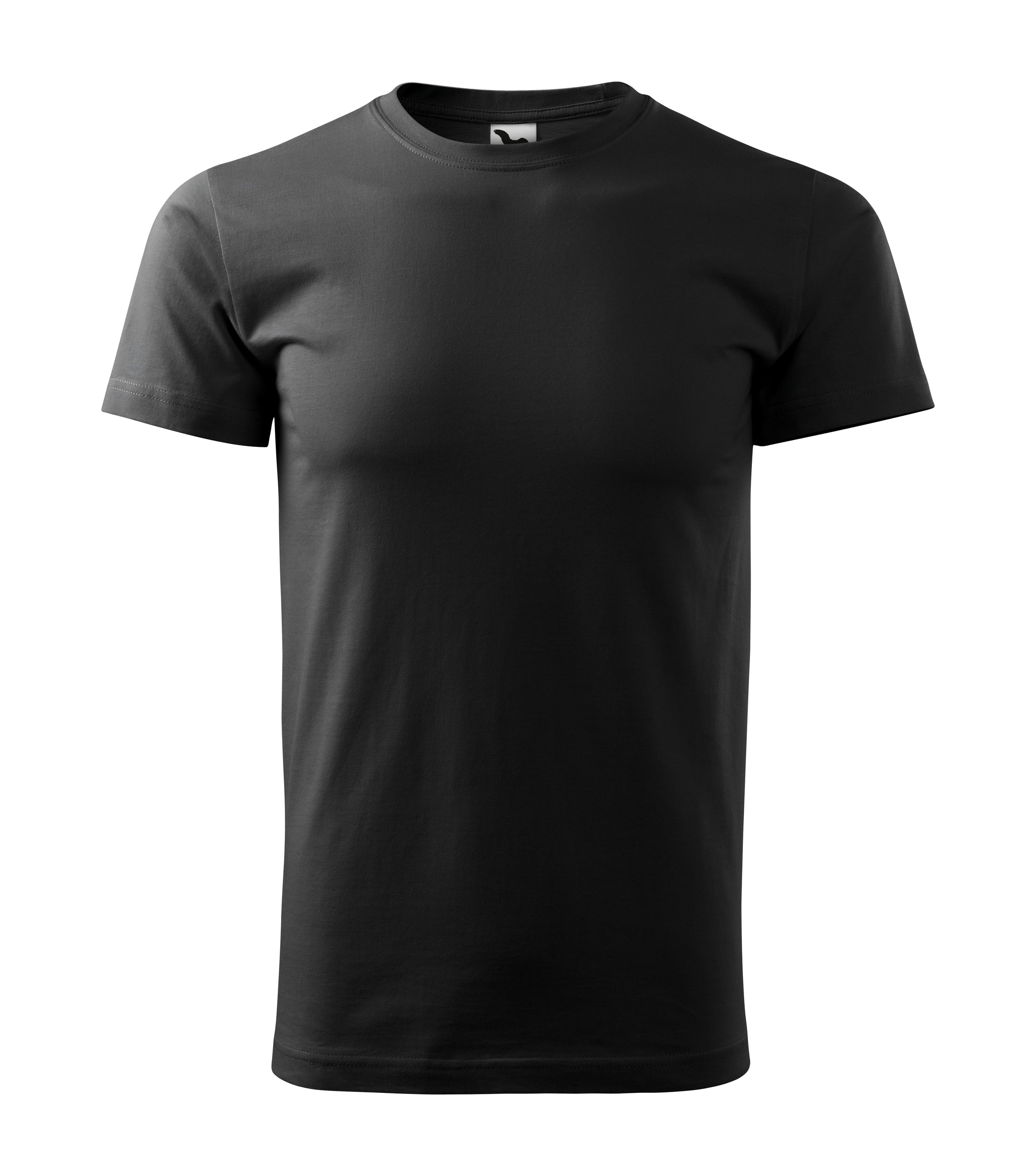 50 Basic T-Shirts in verschiedenen Farben, aus 100% Baumwolle, mit Druckoptionen und schmal geformtem Kragensaum.