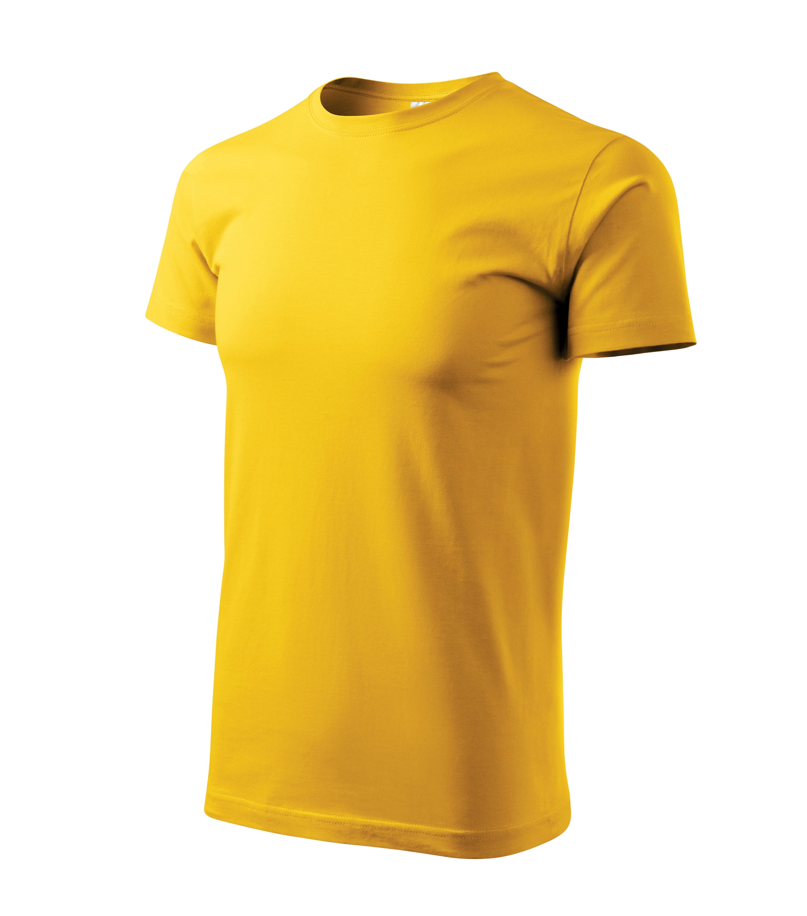 50 Basic T-Shirts in verschiedenen Farben, aus 100% Baumwolle, mit Druckoptionen und schmal geformtem Kragensaum.