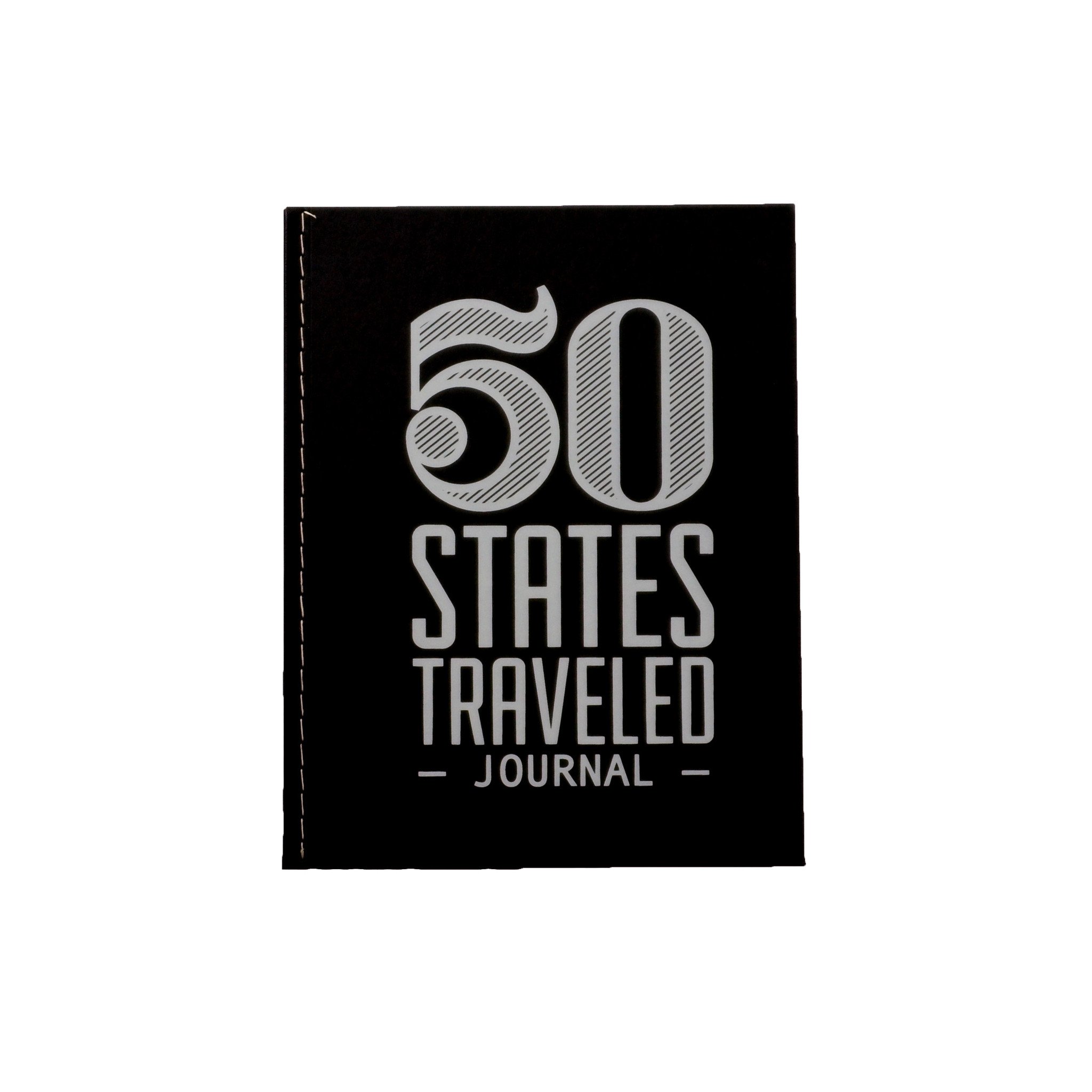 Handmade 50 States Traveled journal with protective packaging, designed for documenting travel memories across all 50 states.