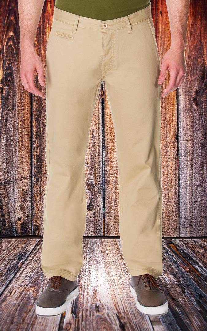 Technical drawing of the 65 MCMLXV Men's Khaki Chino Pant showcasing design details and features.