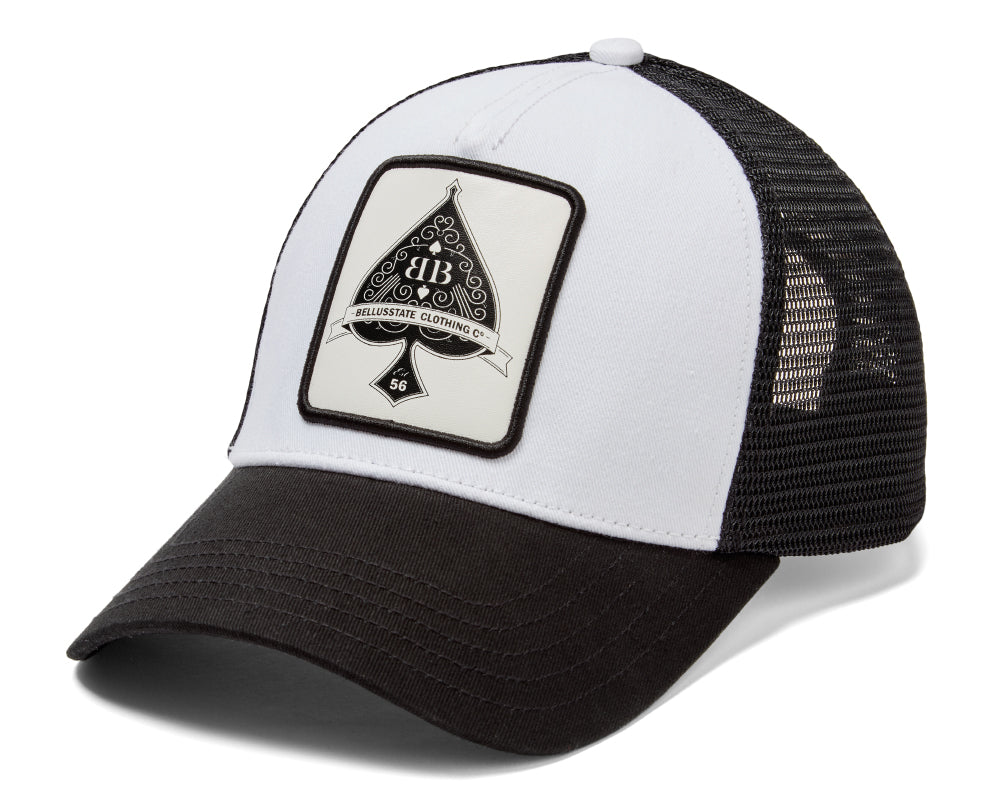 Ace of Spades Snapback Baseball Cap featuring a 3D embroidered leather patch and adjustable snapback closure, designed for comfort and style.