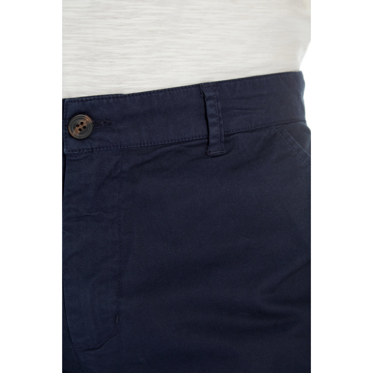 Adan Twill Shorts in navy color, featuring four pockets and a 9-inch inseam, made from a cotton-spandex blend.