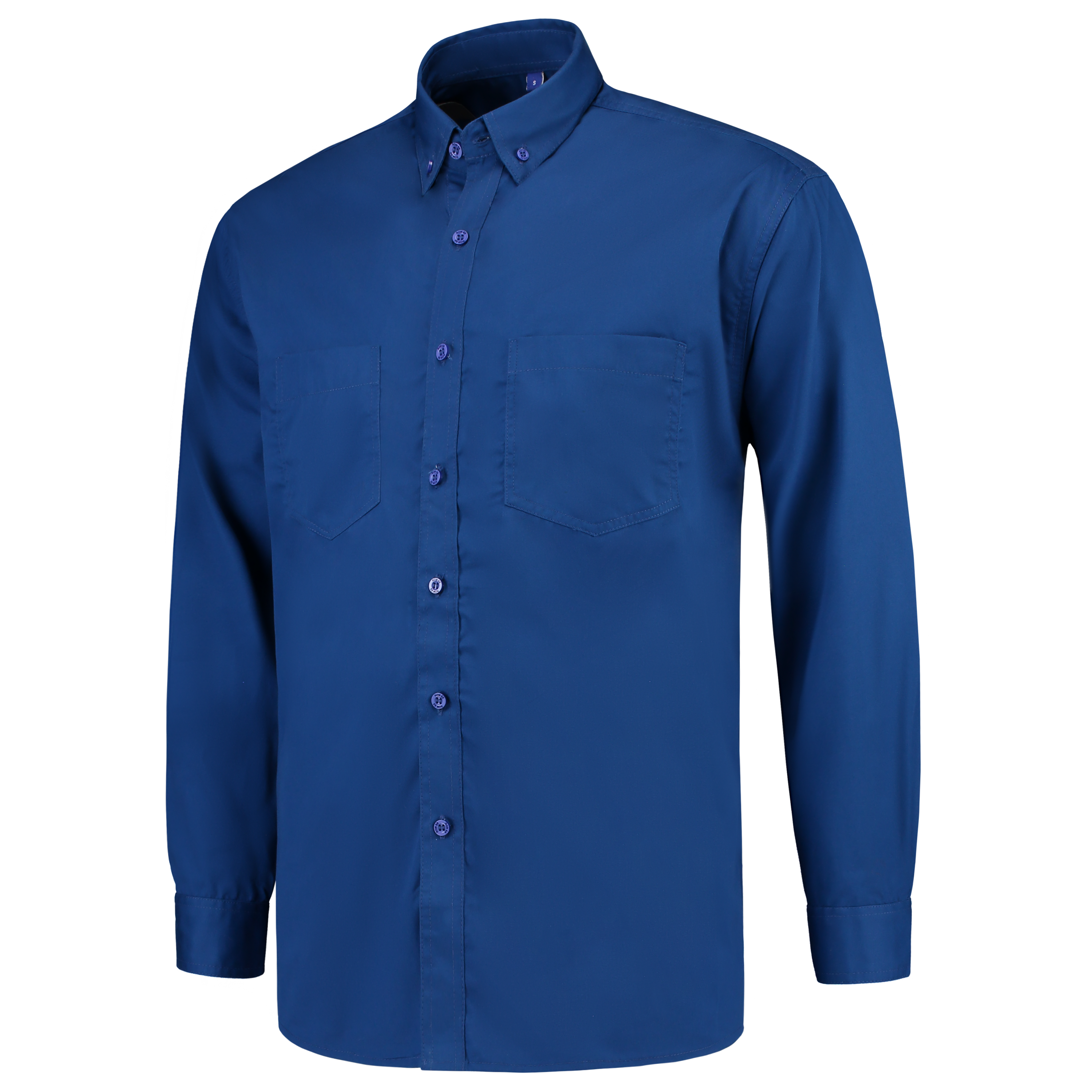 Langarm Arbeitshemd in klassischem Button-Down-Stil, aus 60% Baumwolle und 40% Polyester, in robuster Qualität.