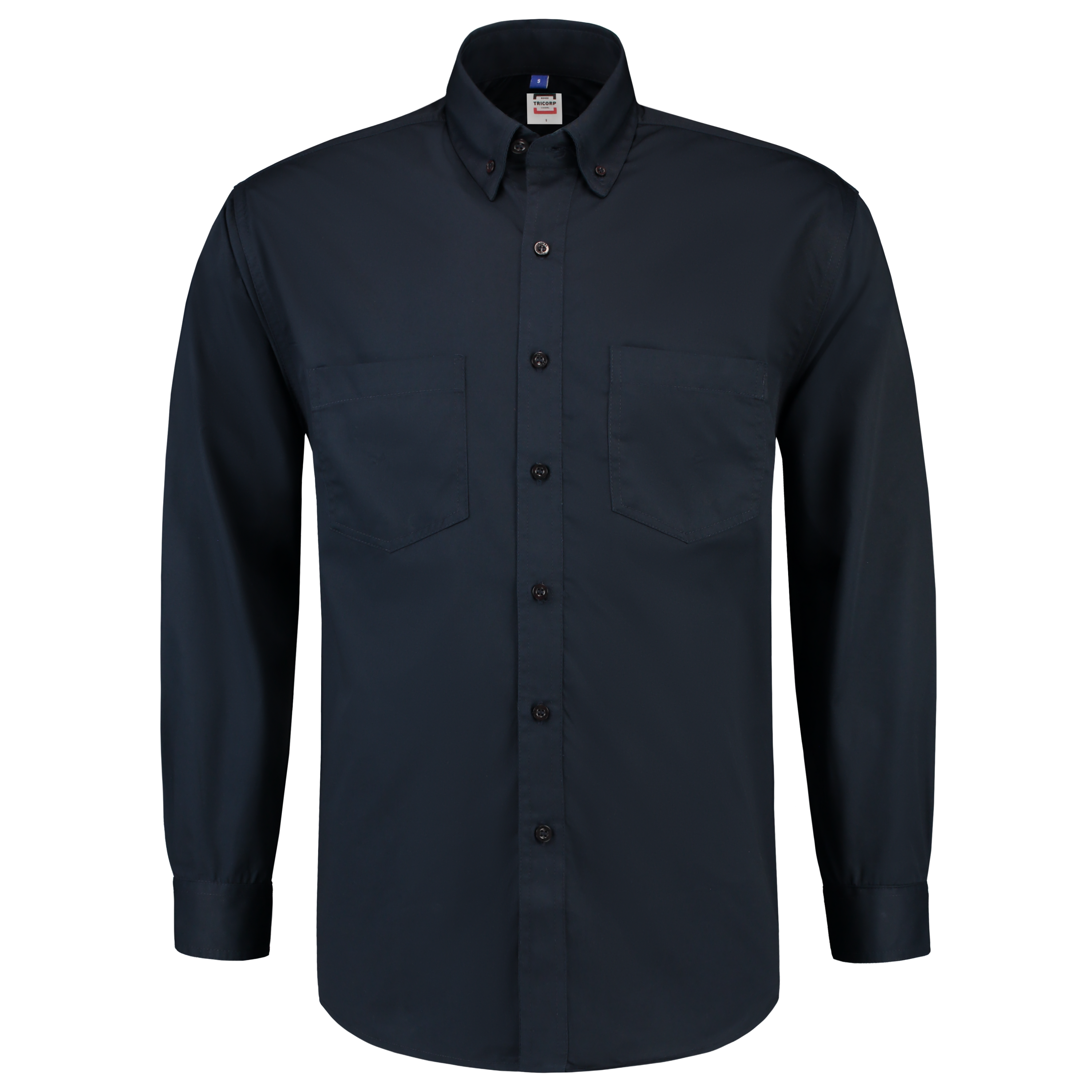 Langarm Arbeitshemd in klassischem Button-Down-Stil, aus 60% Baumwolle und 40% Polyester, in robuster Qualität.