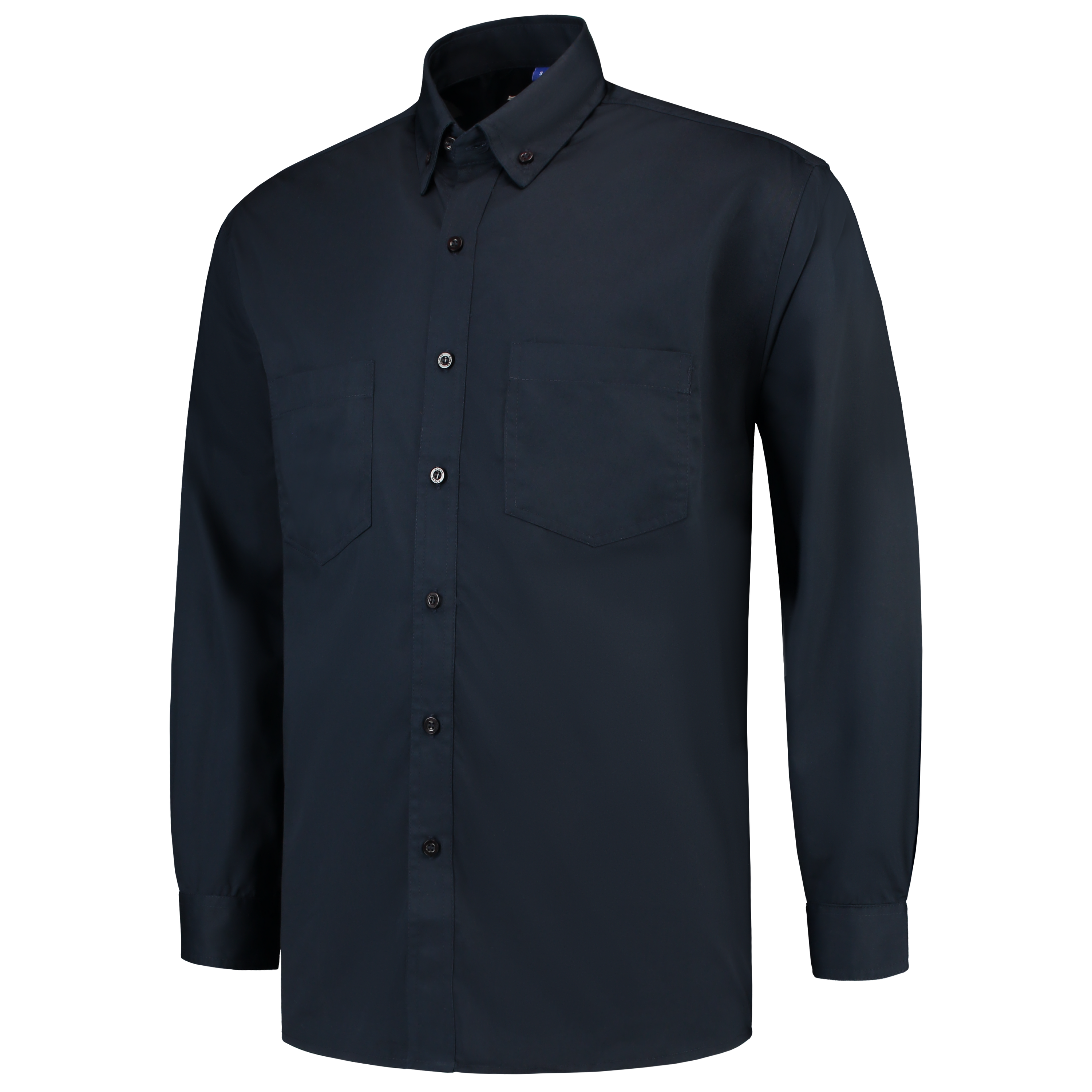 Langarm Arbeitshemd in klassischem Button-Down-Stil, aus 60% Baumwolle und 40% Polyester, in robuster Qualität.