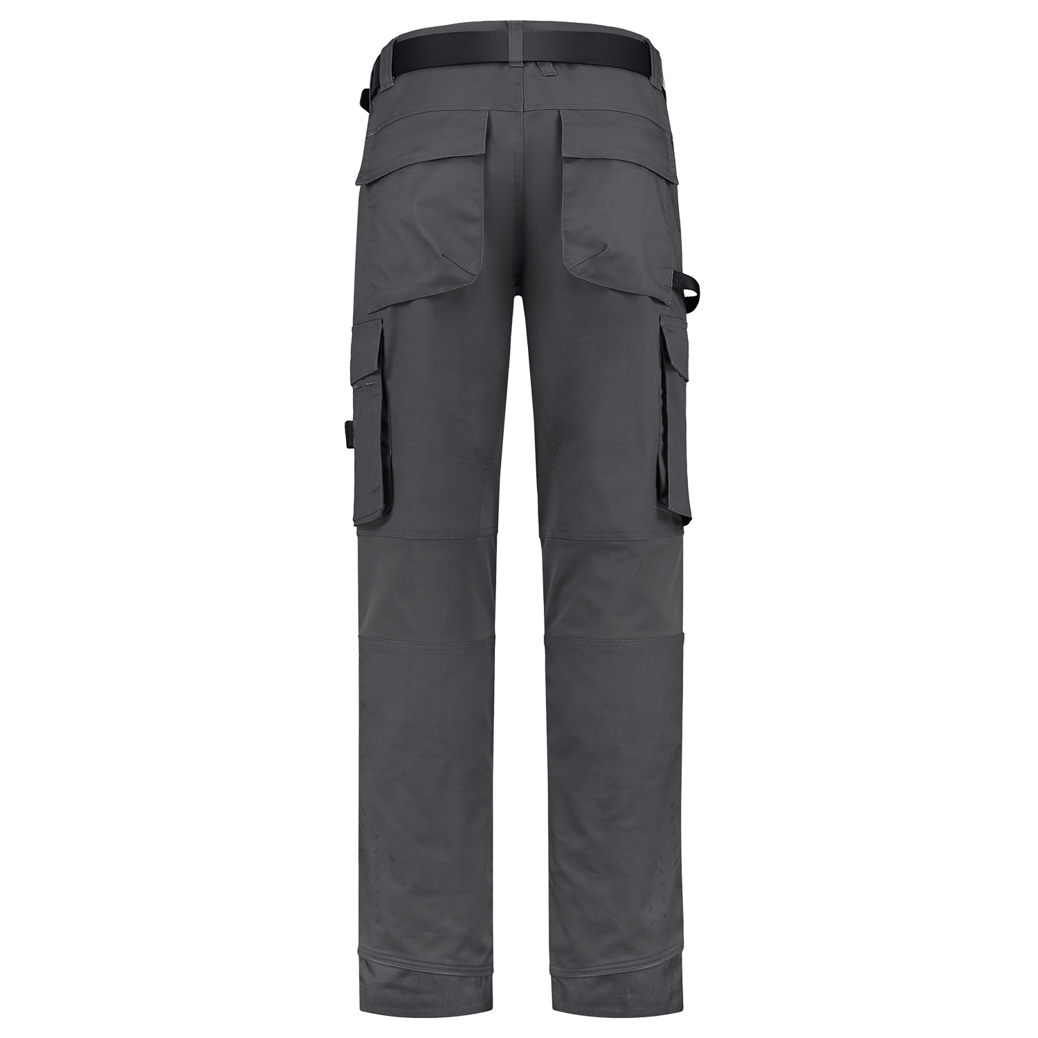 Arbeitshose Twill Cordura Stretch in Schwarz mit reflektierenden Details, elastischem Bund und praktischen Taschen für Werkzeuge.