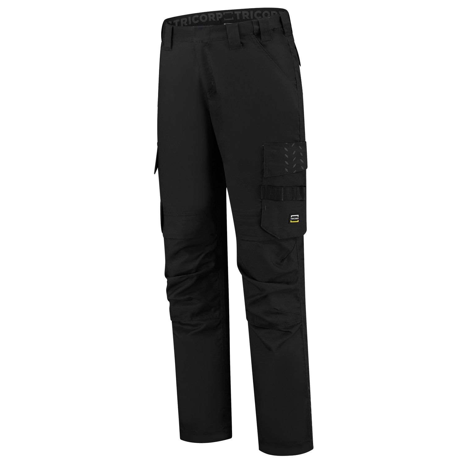 Arbeitshose Twill Cordura in verschiedenen Längen mit elastischem Bund und reflektierendem Aufdruck, ideal für Bau und Gartenbau.