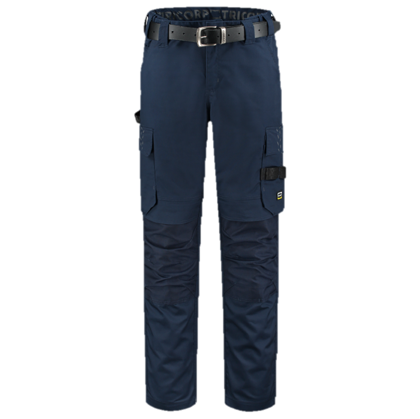 Arbeitshose Twill Cordura in verschiedenen Längen mit elastischem Bund und reflektierendem Aufdruck, ideal für Bau und Gartenbau.