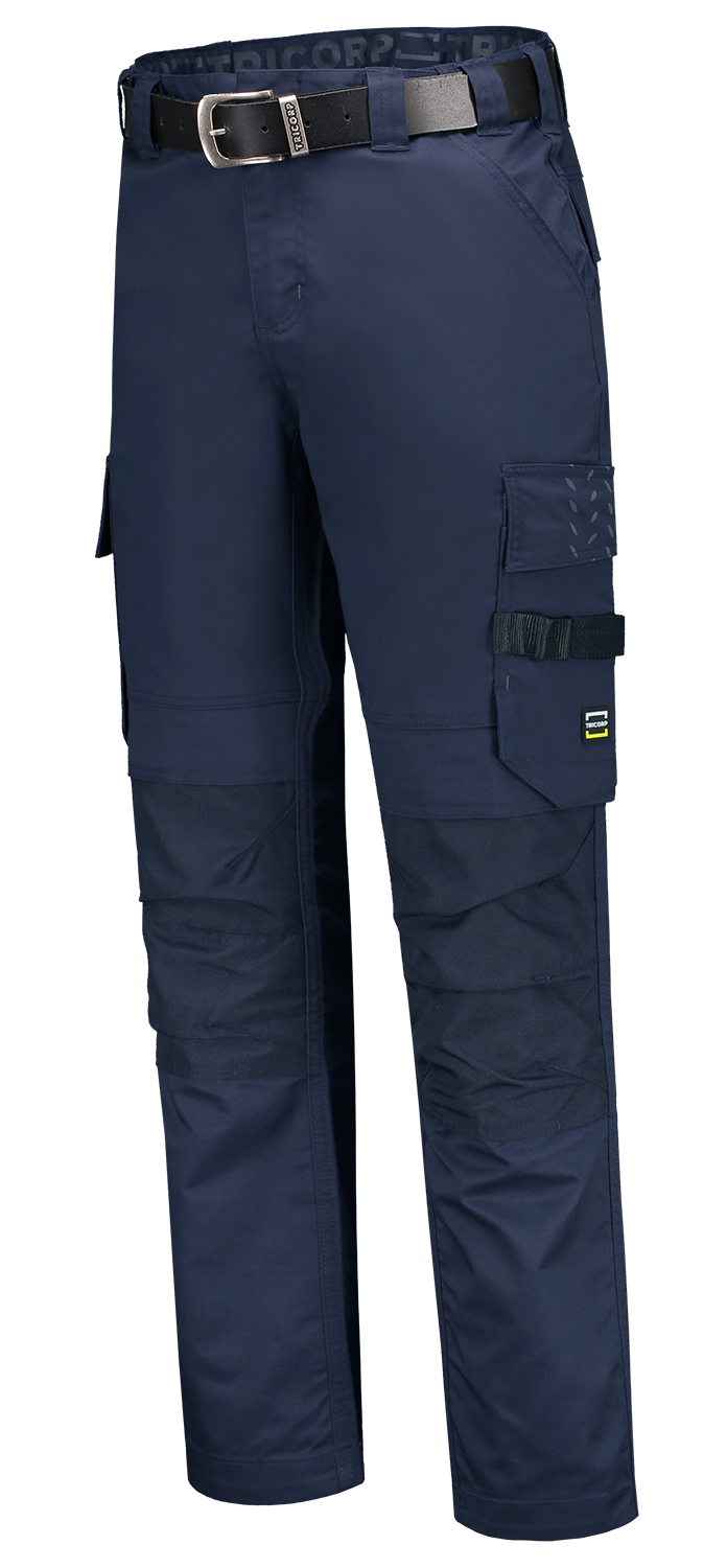 Arbeitshose Twill Cordura in verschiedenen Längen mit elastischem Bund und reflektierendem Aufdruck, ideal für Bau und Gartenbau.