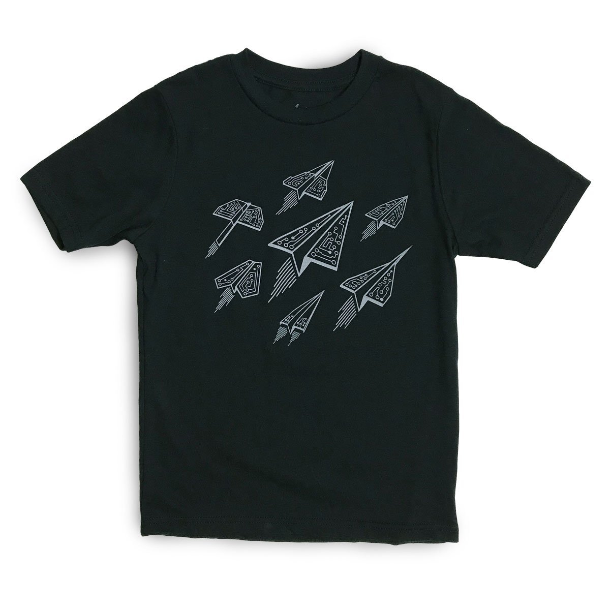 Ascend Kids T-Shirt in black, featuring a premium fitted crew neck design with original illustrations, made from soft ring-spun cotton and polyester.