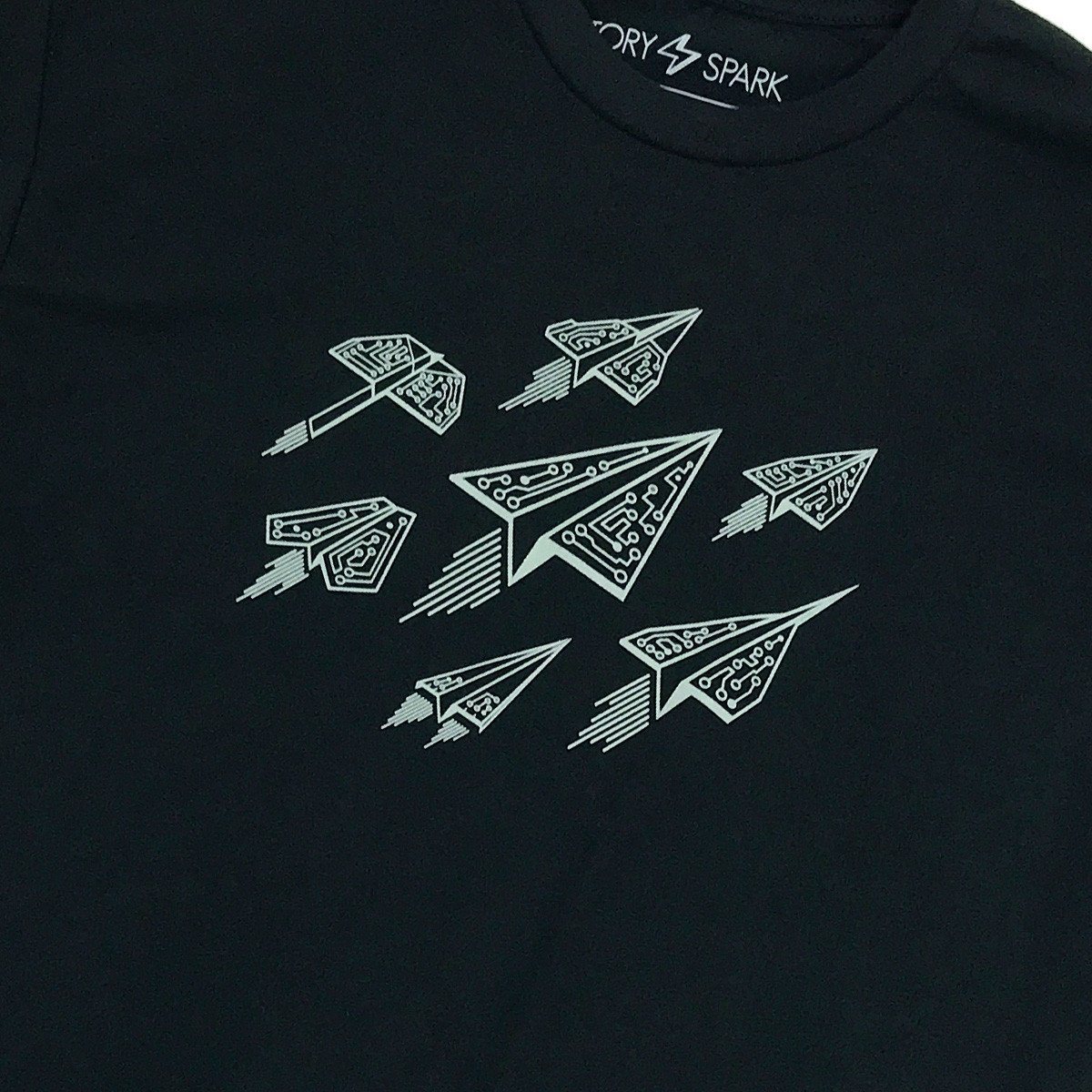 A premium fitted black Ascend T-Shirt made from soft ring-spun cotton and polyester blend, featuring a tagless collar and unique graphic design.